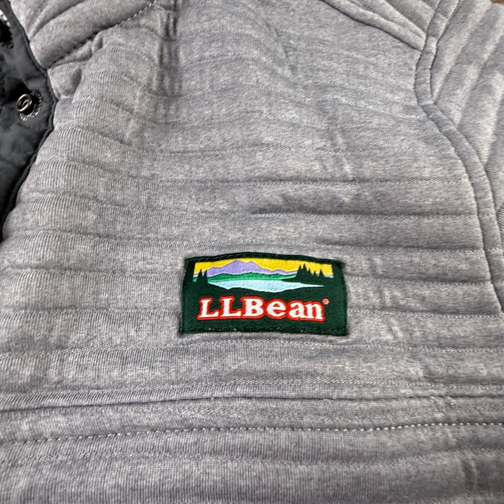 LL Bean Womens Airlight Knit Pullover Gray Quarter Snap Sweatshirt Size M Light - Picture 3 of 11